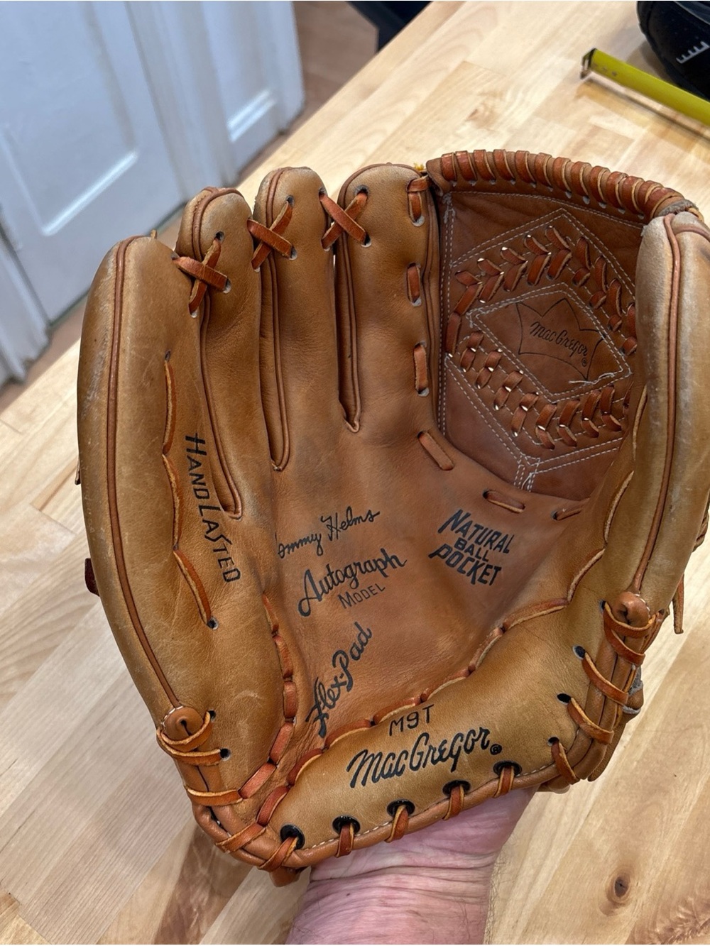 McGregor Tan Leather Glove with Orange Logo Patch